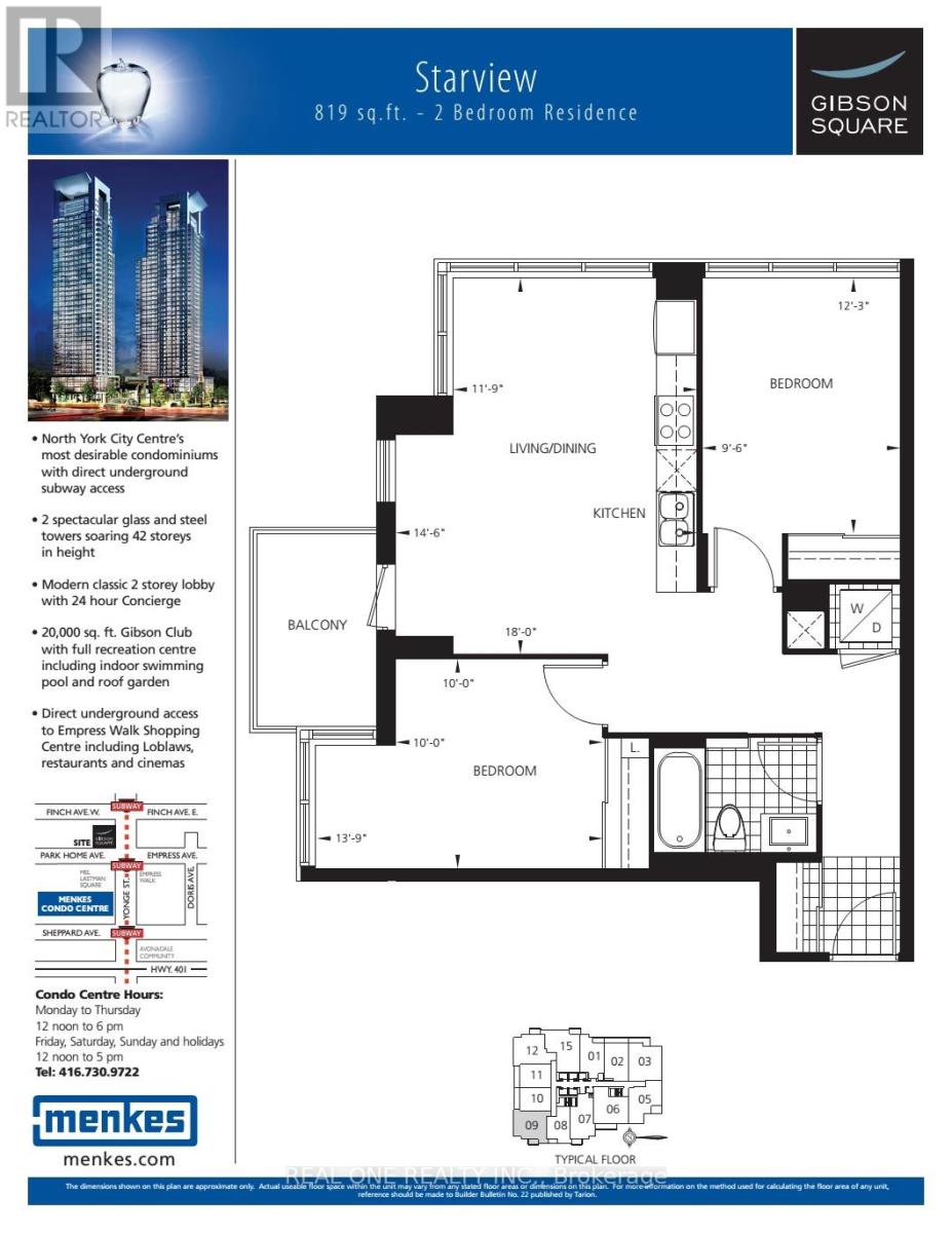 1209 - 5162 YONGE STREET, Toronto (Willowdale West), Ontario, M2N0E9 — Photo 2