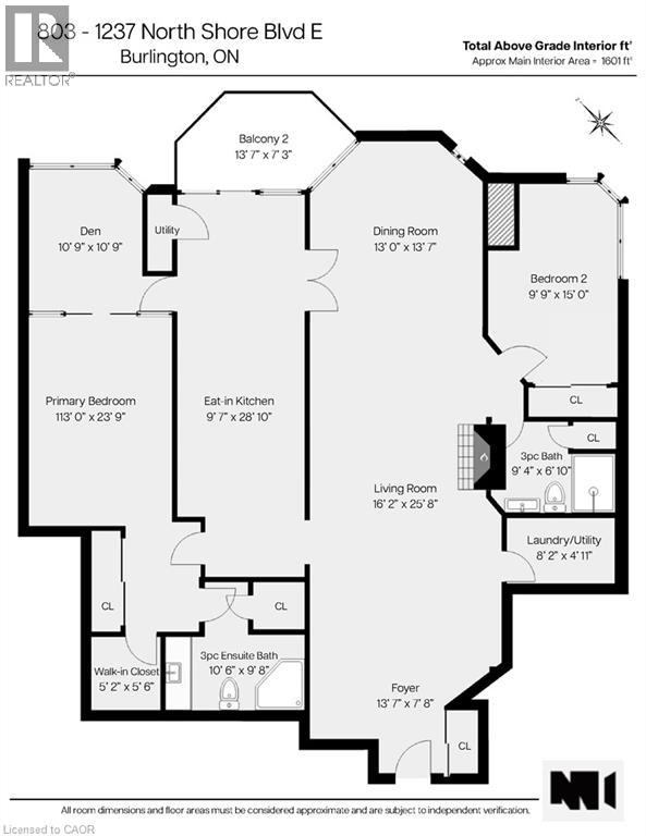 1237 NORTH SHORE Boulevard E Unit# 803, Burlington, Ontario, L7S2H8 — Photo 34